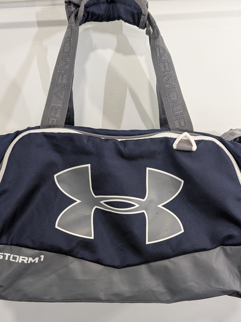 Under Armour Navy and Gray Storm1 Logo Duffel Bag